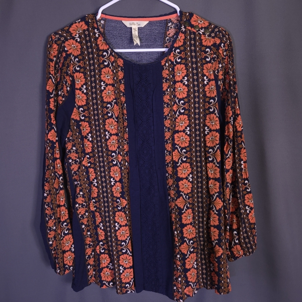 Matilda Jane Floret Blouse‎ Size Medium Floral Hippie Boho Lace